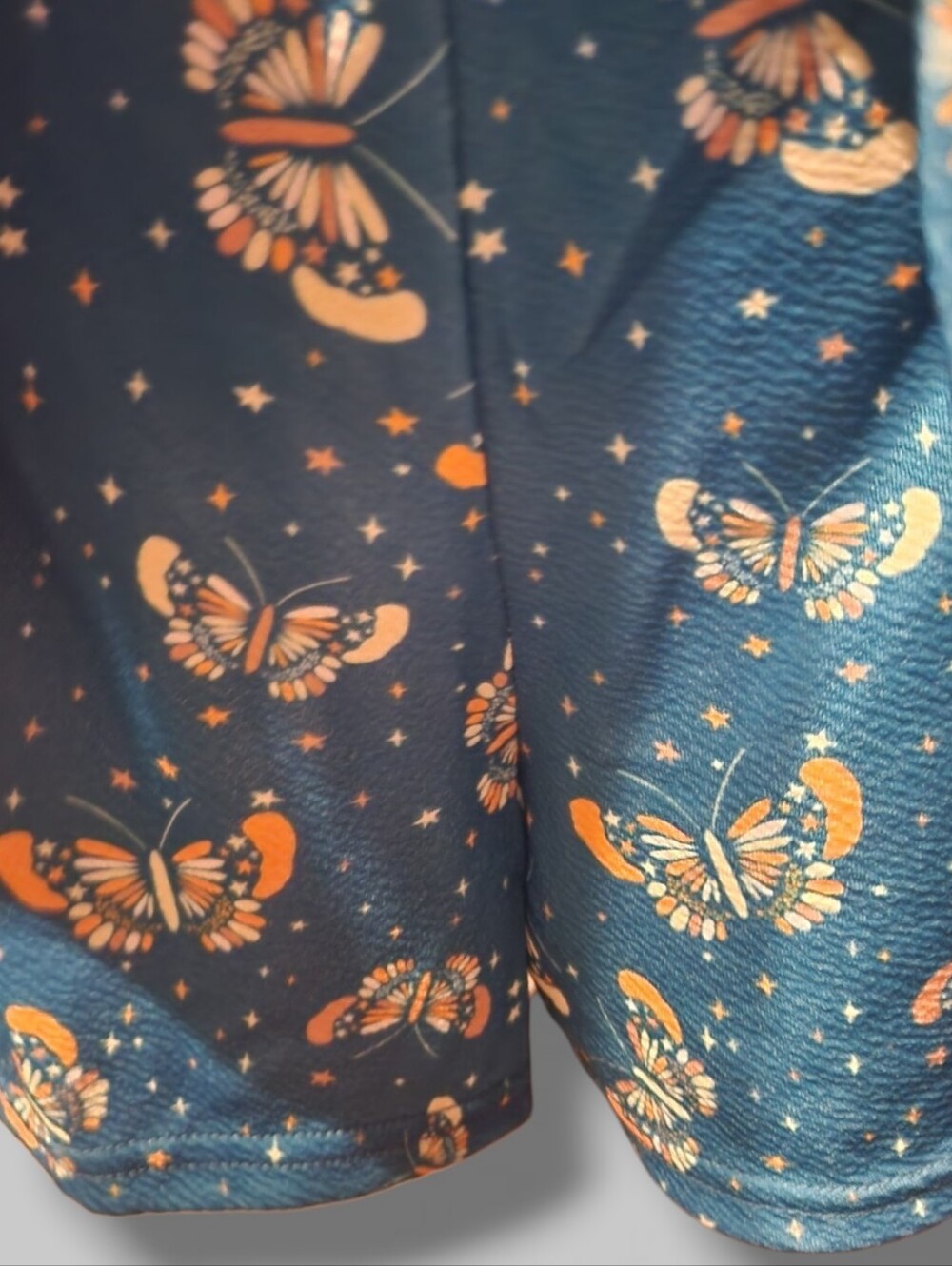 Unique Vintage Blue Butterfly And Star Print Lotti Wrap Romper - Picture 6 of 12